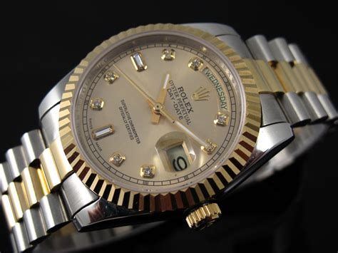 rolex president two tone|rolex presidential gold diamond.